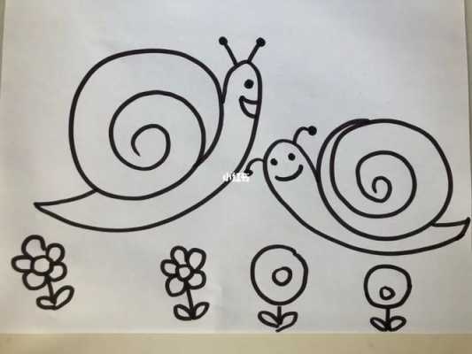 蜗牛儿童画？小班植物简笔画大全-图1